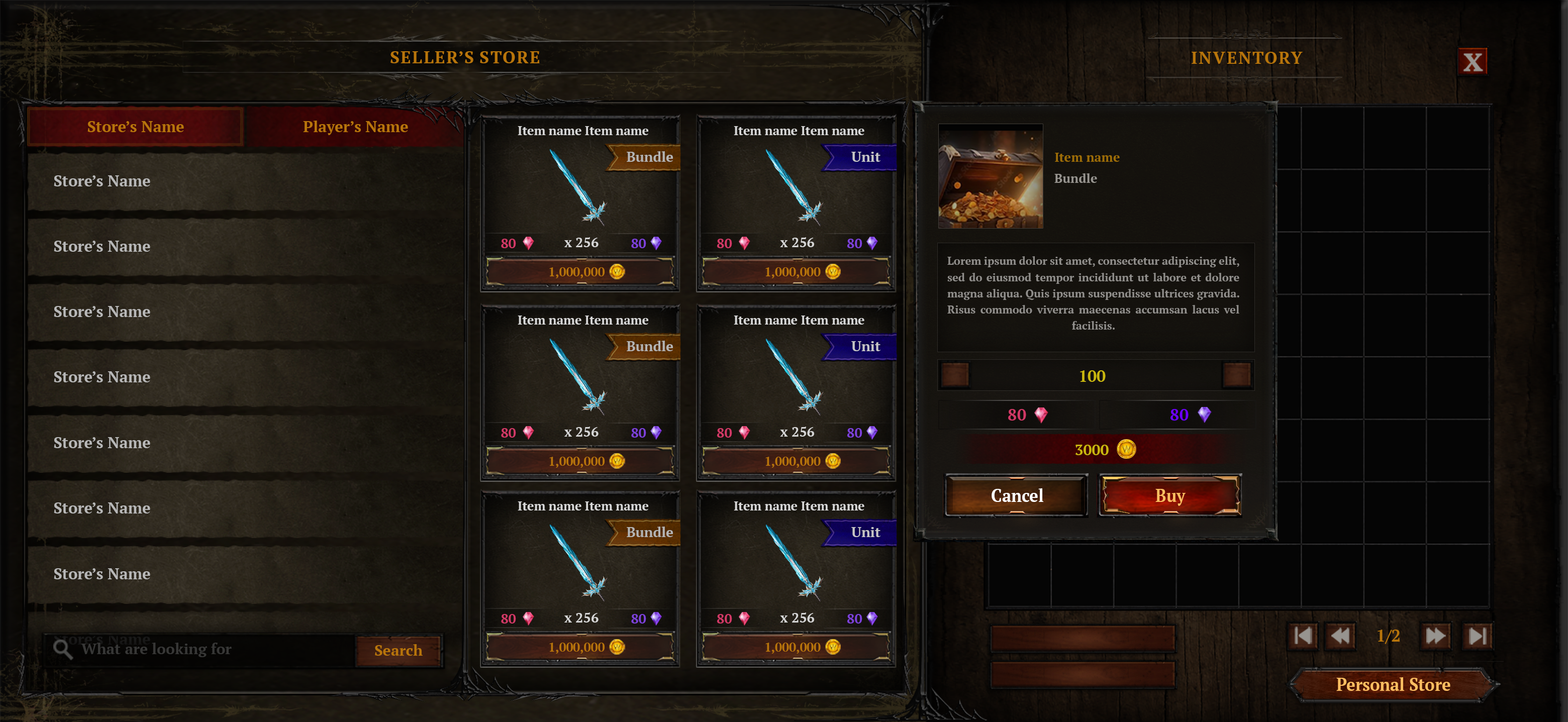 Personal Store Listpng