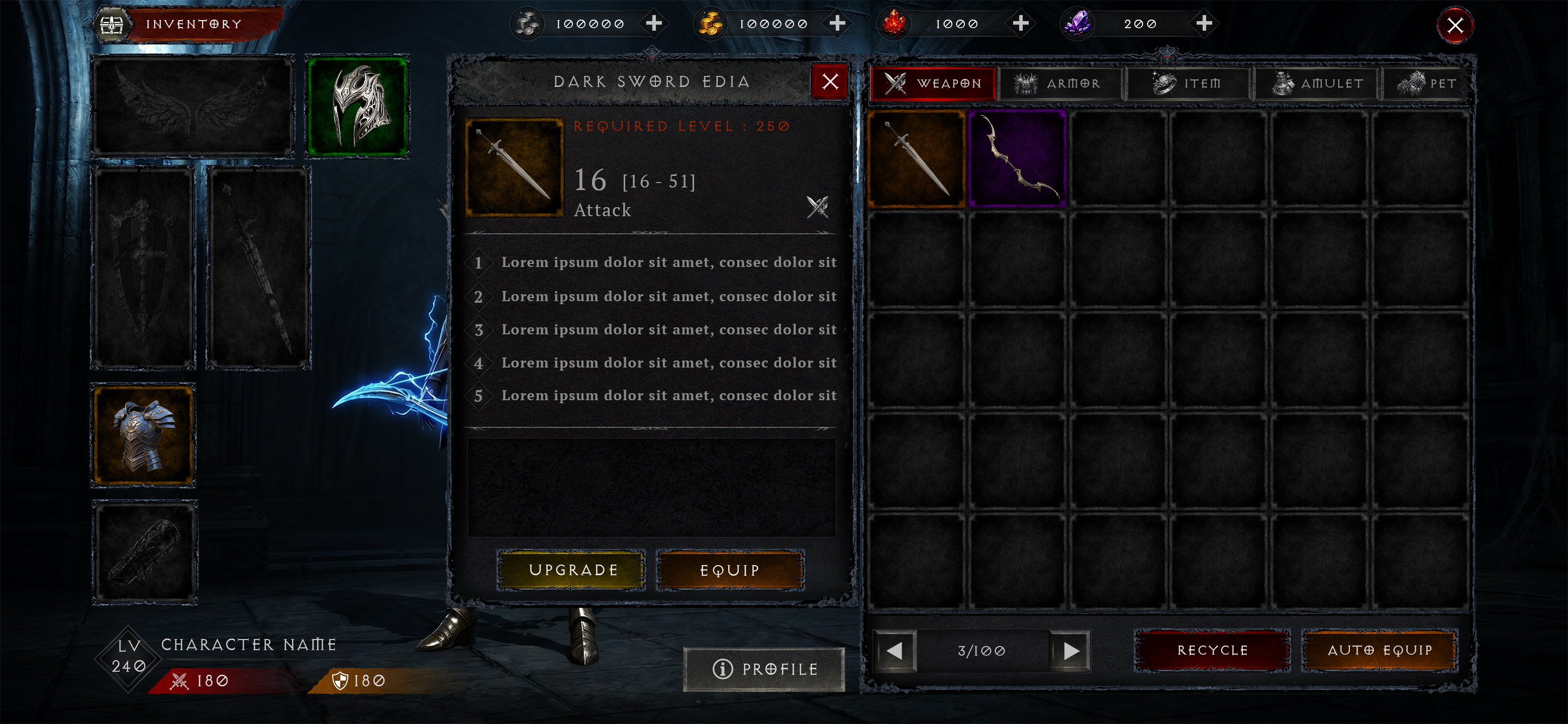 Inventory With Item And Popup